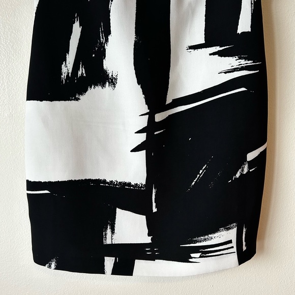 NWT Banana Republic 4P Abstract Black White Dress Career Work Office Sleeveless - Picture 3 of 5